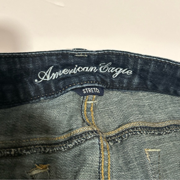American Eagle Jeans Womens 6 Reg Blue Dark Wash Low Rise Skinny Kick Bootcut! - Picture 3 of 13